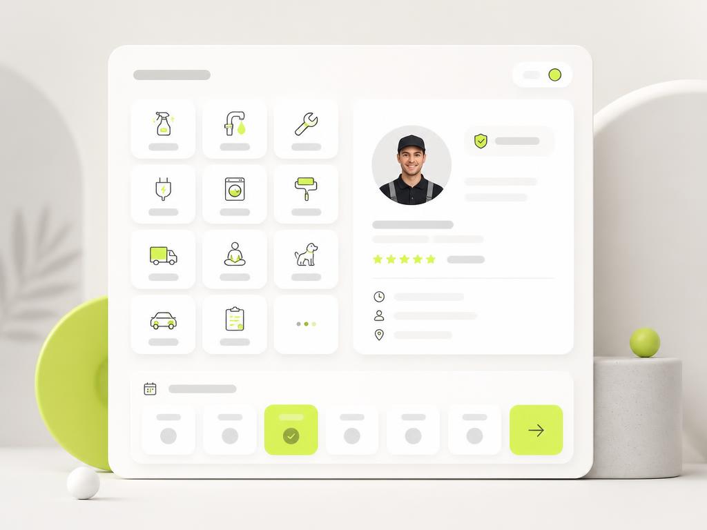 Servysa on-demand services booking flow and mobile interface