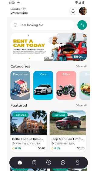 Search and map view screen