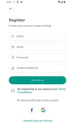 Modern dark mode user interface