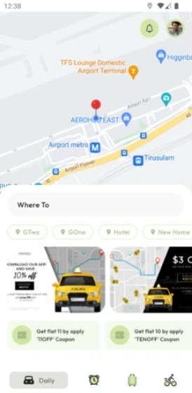 Auto location detection map screen