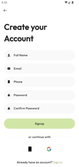Signup, login and OTP authentication